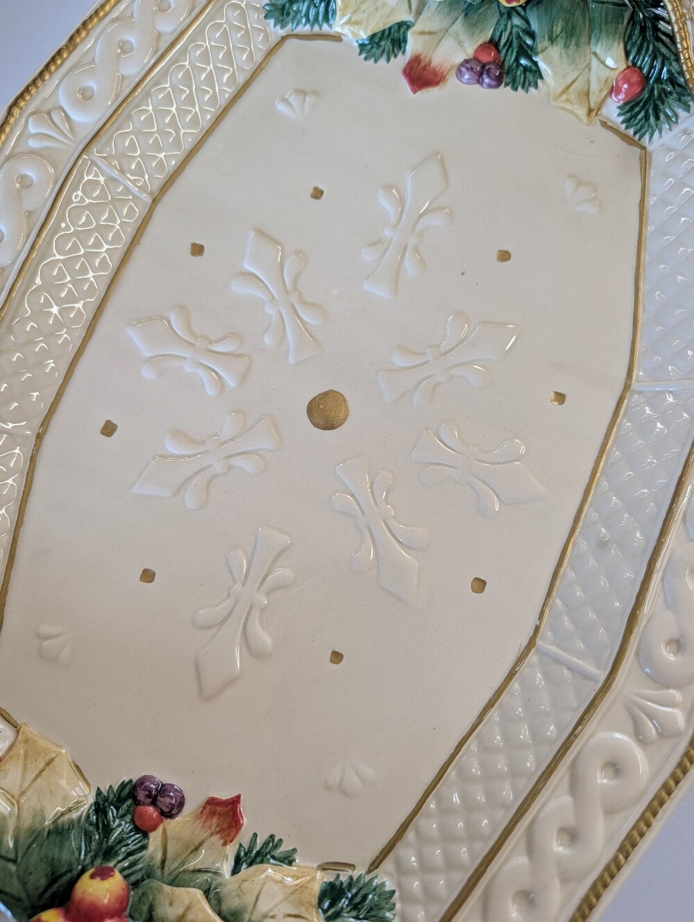 vintage FITZ AND FLOYD snowy woods platter - Picture 3 of 6